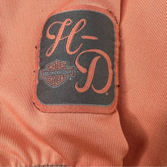 HARLEY DAVIDSON Performance Long Sleeve Half Zip Shirt Top Orange Women's XL - Picture 11 of 16